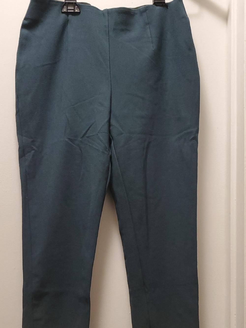 Calvin Klein Teal Straight-Leg Tailored Trousers